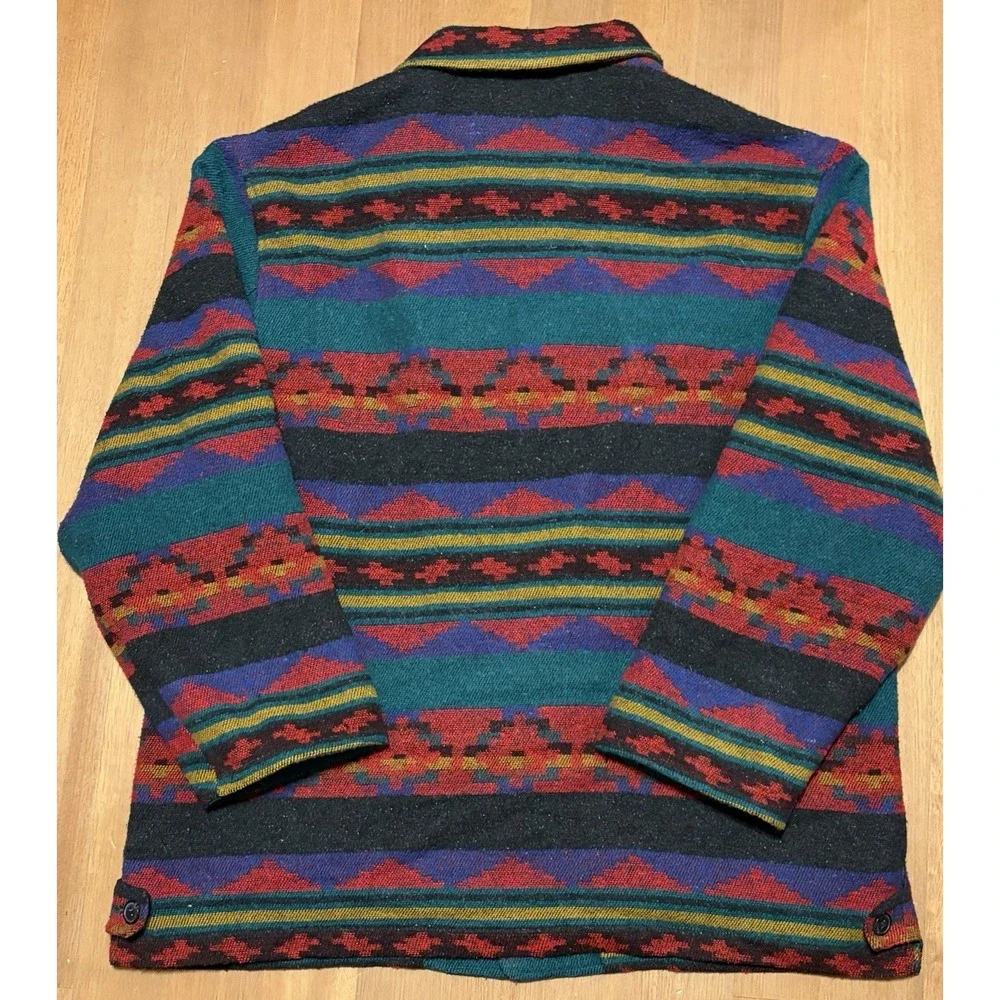 Vintage BOTANY 500 RUGGED WEAR Western Aztec Blanket Coat Jacket Geometric XL